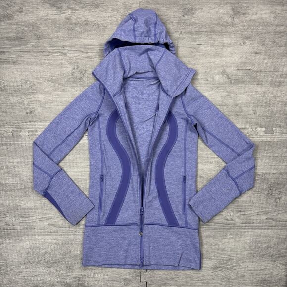 Lululemon Jacket Womens 2 Stride Full Zip Athleisure Yoga Run Gym Workout Hood - Picture 7 of 9